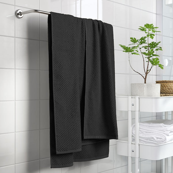 GULVIAL - Bath sheet, black, 100x150 cm