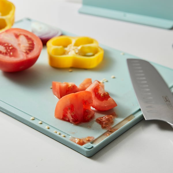 GUMMIHAJ - GUMMIHAJ Holder with 3 chopping boards, mixed colours