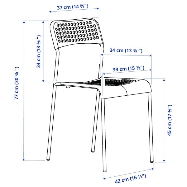 Ikea GUNDE / ADDE - Table and 2 chairs, folding black/black, 67x67 cm