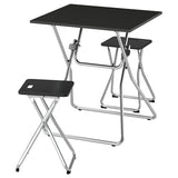 GUNDE / GUNDE table and 2 stools, folding black/folding black, 67x67 cm