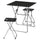 GUNDE / GUNDE - GUNDE / GUNDE Table and 2 stools, folding black/folding black, 67x67 cm