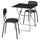 GUNDE / ÖSTANÖ - Table and 2 chairs, folding black/Remmarn dark grey,67x67 cm