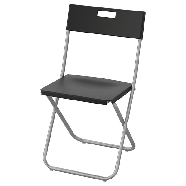 GUNDE folding chair, black, 41x78x45 cm
