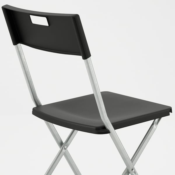GUNDE folding chair, black, 41x78x45 cm