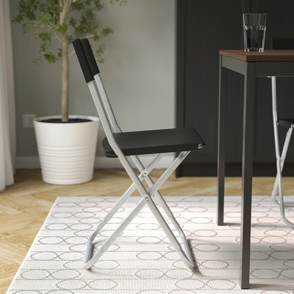 GUNDE folding chair, black, 41x78x45 cm