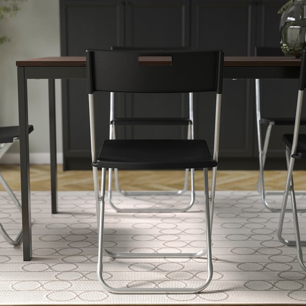 GUNDE folding chair, black, 41x78x45 cm