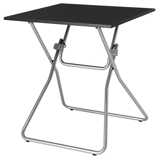 GUNDE - Folding table, black, 67x67 cm