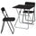 GUNDE / VIHALS table and 2 folding chairs, folding black/black, 67x67 cm