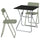 GUNDE / VIHALS table and 2 folding chairs, folding black/green, 67x67 cm