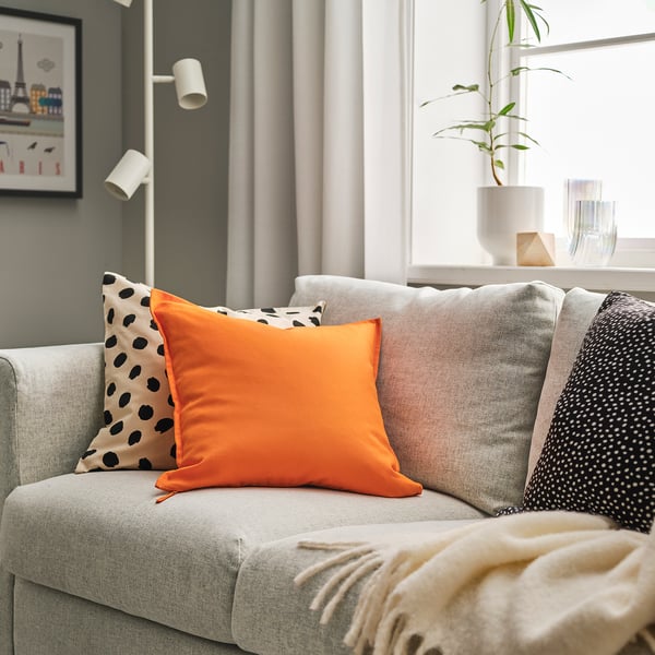 GURLI cushion cover, bright orange, 50x50 cm