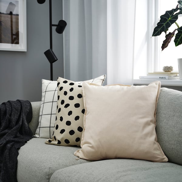 GURLI cushion cover, unbleached, 50x50 cm