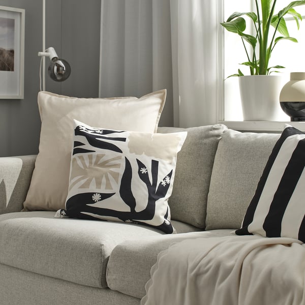 GURLI cushion cover, unbleached, 65x65 cm