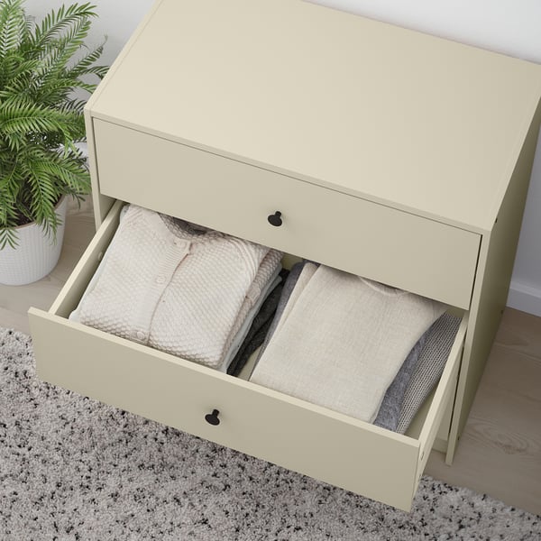 GURSKEN - GURSKEN Chest of 3 drawers, light beige, 69x67 cm
