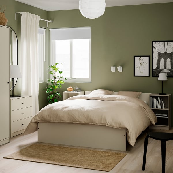 GURSKEN bedside table, light beige, 39x30 cm