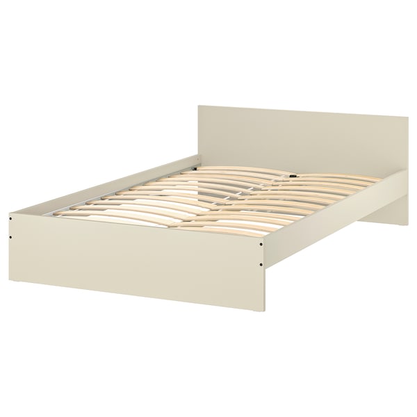 GURSKEN - Bed frame with headboard, light beige, 140x200 cm