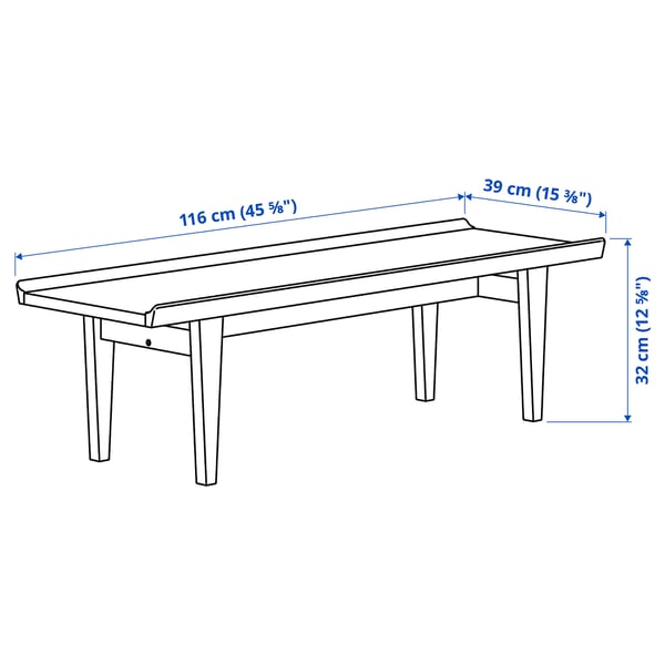 GUTTANE coffee table, oak, 116x39 cm