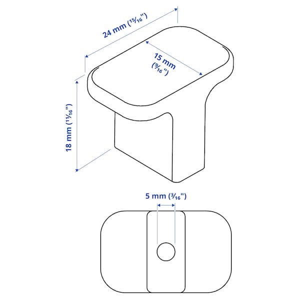 Ikea HACKÅS - Knob, anthracite, 15 mm