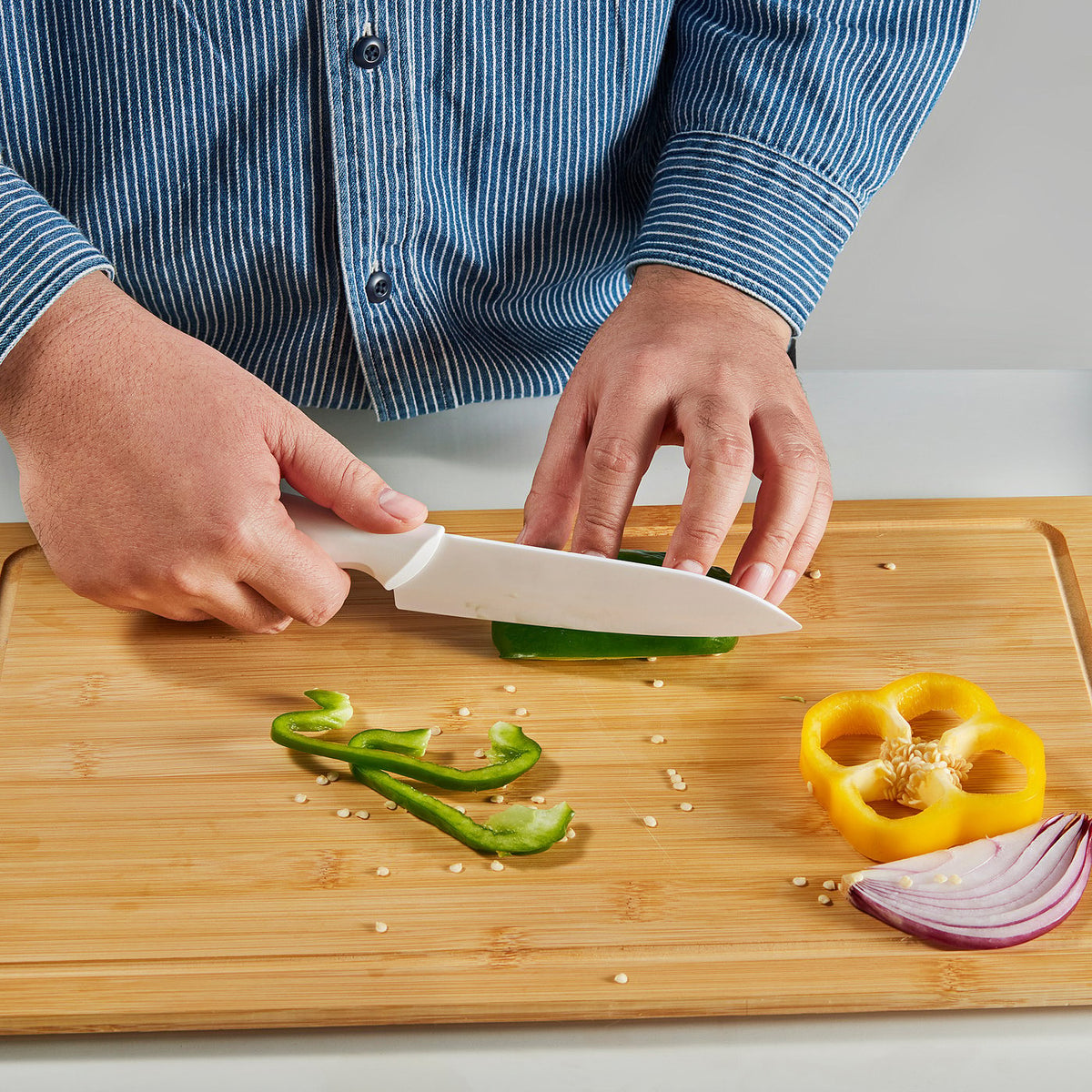 HACKIG cook's knife, ceramic white/beige, 15 cm