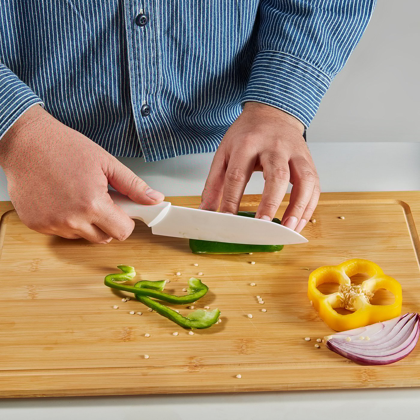 HACKIG cook's knife, ceramic white/beige, 15 cm