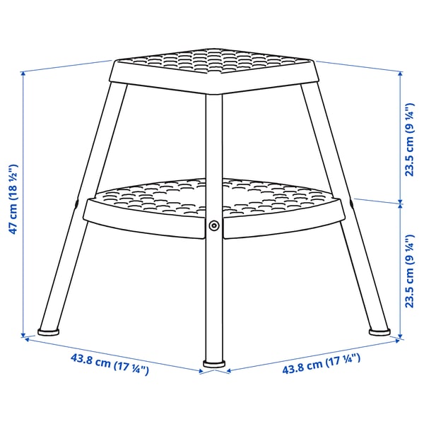 HADDARP step stool, 4-way orange, 43.8x47x43.8 cm