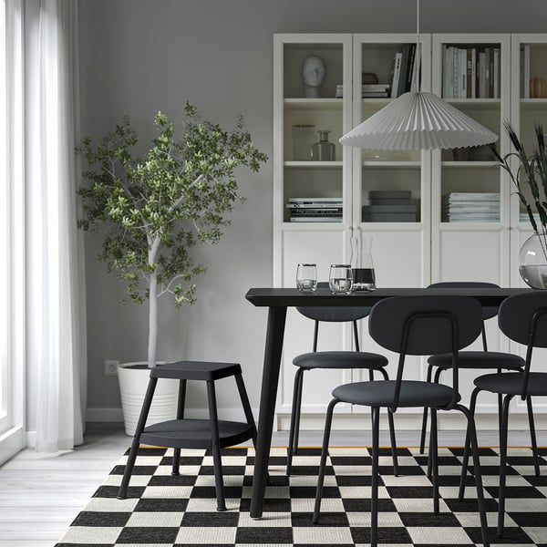 HADDARP step stool, 4-way black-grey, 43.8x47x43.8 cm