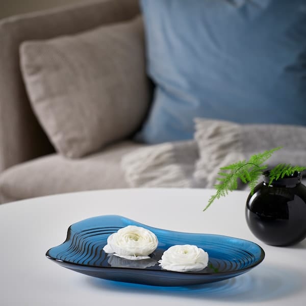 Ikea HÄCKPOPPEL - Decorative bowl, blue, 24 cm