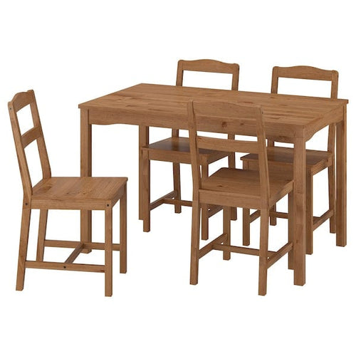 HÄGERNÄS table and 4 chairs, antique stain pine, 118x74 cm