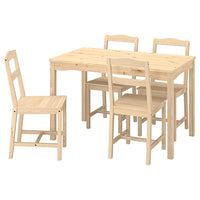 HÄGERNÄS table and 4 chairs, pine, 118 cm