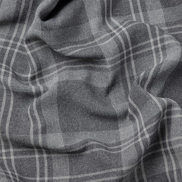 HÄGGVECKMAL room darkening curtains, 1 pair, dark grey/with heading tape, 145x300 cm