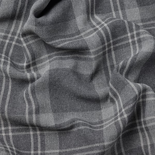 HÄGGVECKMAL room darkening curtains, 1 pair, dark grey/with heading tape, 145x300 cm
