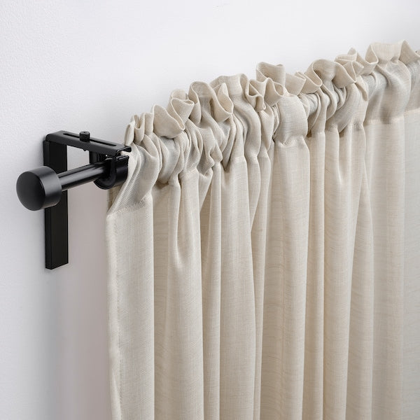 HÄLLEBRÄCKA - Thin curtain, 2 sheets, light beige,145x300 cm