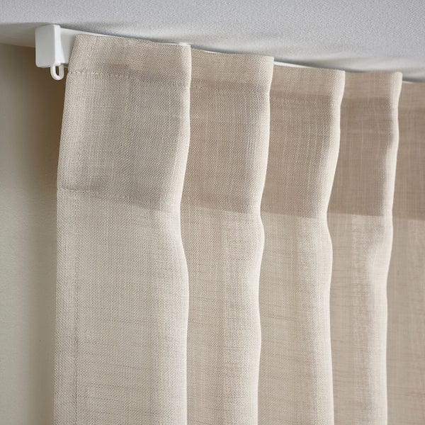 Ikea HÄLLEBRÄCKA - Thin curtain, 2 sheets, light beige,145x300 cm