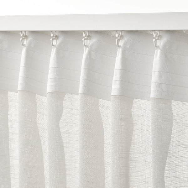 HÄLLEBRÄCKA - Thin curtain, 2 sheets, white,145x300 cm