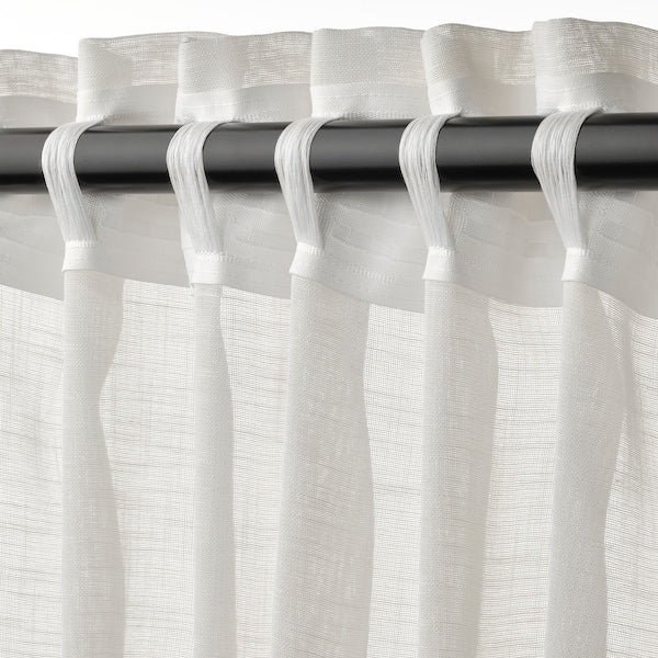 HÄLLEBRÄCKA - Thin curtain, 2 sheets, white,145x300 cm