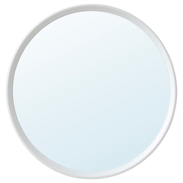 HÄNGIG - Mirror, white/round, 26 cm