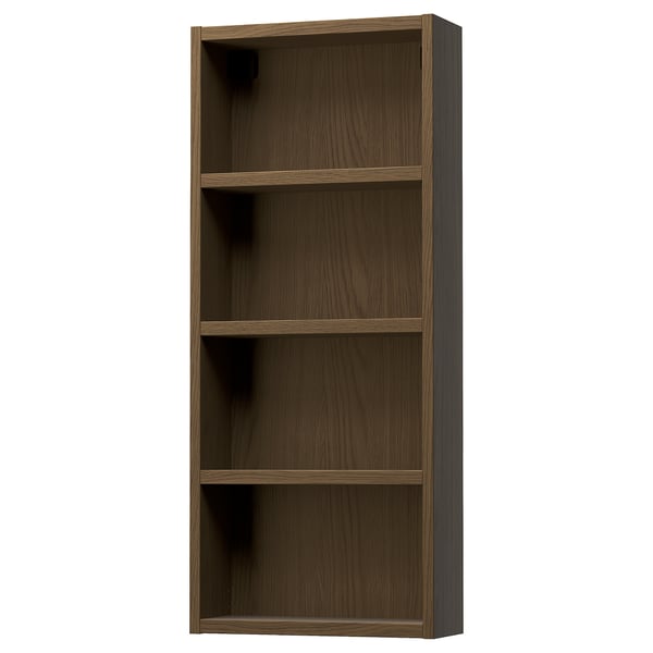 HAGAÅN wall open cabinet, brown oak effect, 40x15x95 cm