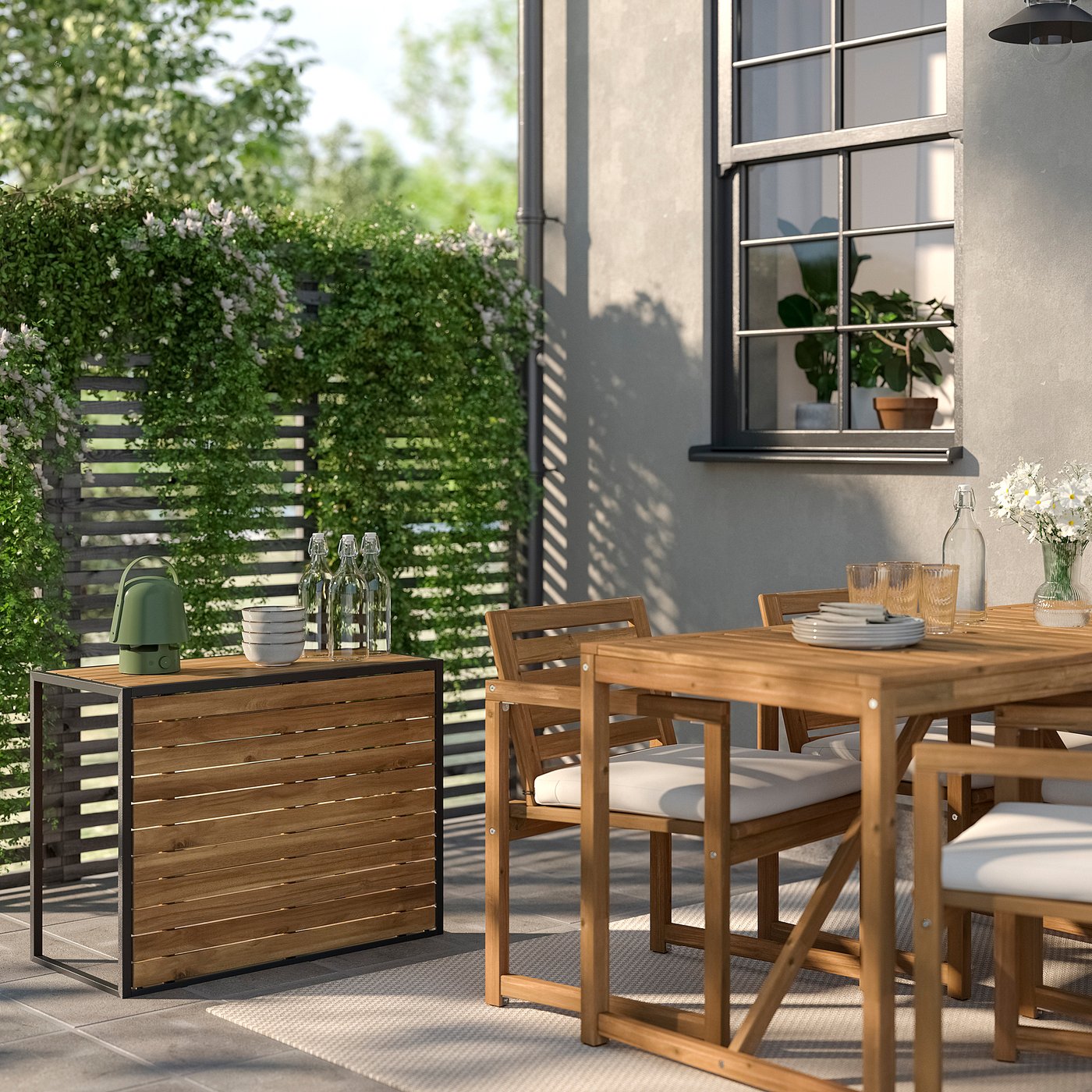 HÅKANSKÄR coffee table, outdoor/light brown stained, 80x64 cm