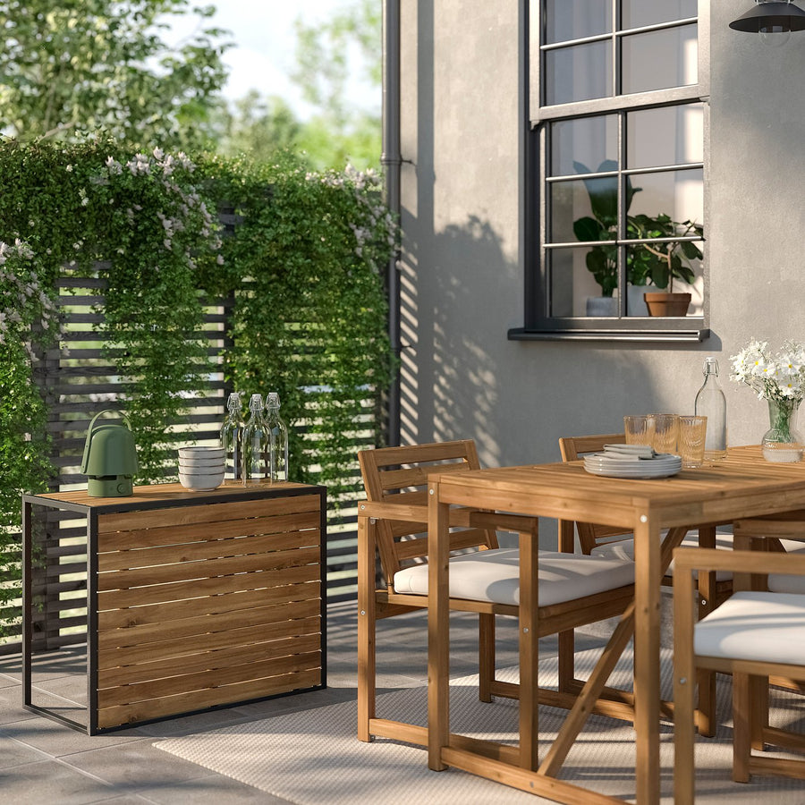 HÅKANSKÄR coffee table, outdoor/light brown stained, 80x64 cm