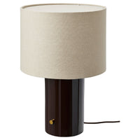 HALGATT table lamp, dimmable beige/brown ceramic, 49 cm