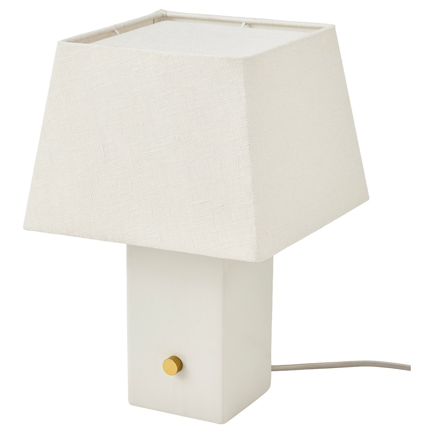 HALGATT table lamp, dimmable white/white ceramic, 35 cm