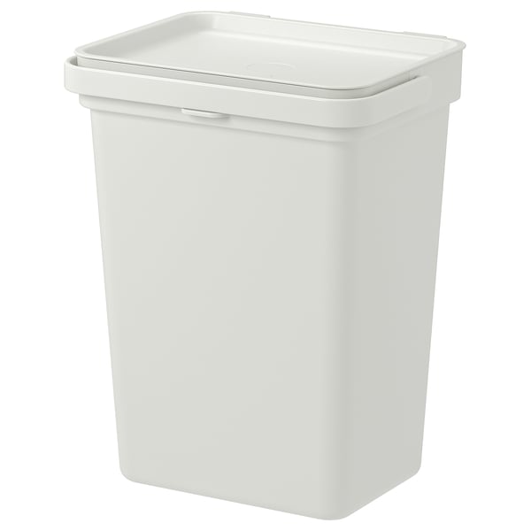 HÅLLBAR - HÅLLBAR Bin with lid, light grey, 10 l