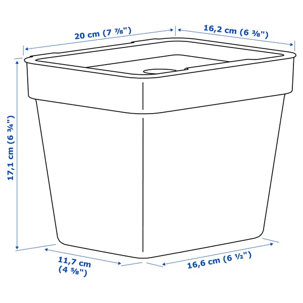 HÅLLBAR bin with lid, light grey, 3 l