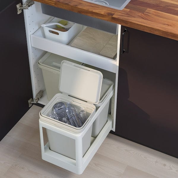Ikea HÅLLBAR - Bin with lid, light grey, 10 l