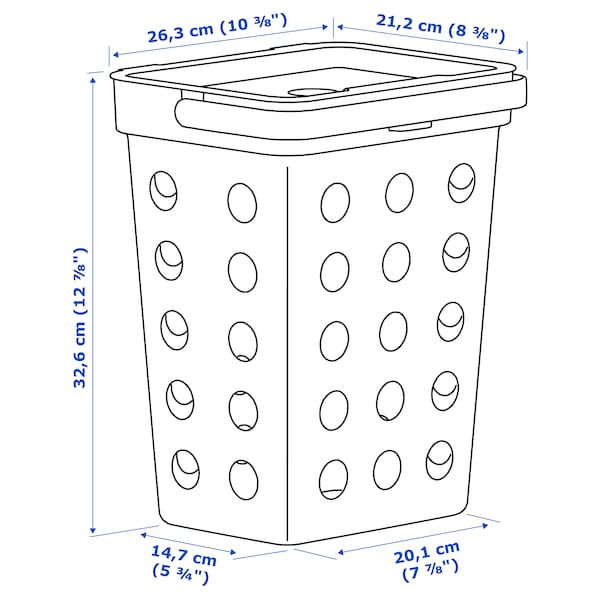 HÅLLBAR - Bin with lid for organic waste, light grey, 10 l