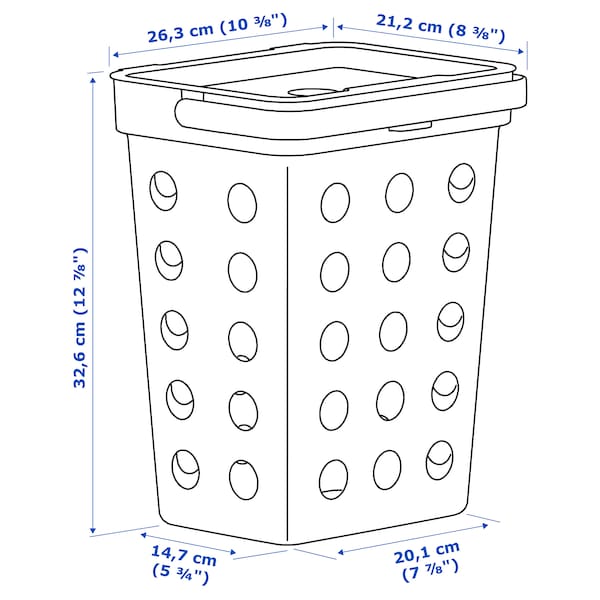 Ikea HÅLLBAR - Bin with lid for organic waste, light grey, 10 l
