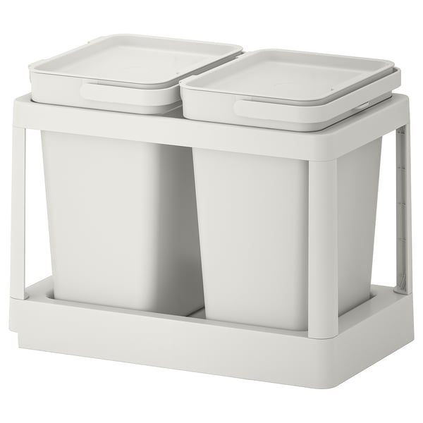 HÅLLBAR - HÅLLBAR Waste sorting solution, with pull-out/light grey, 20 l