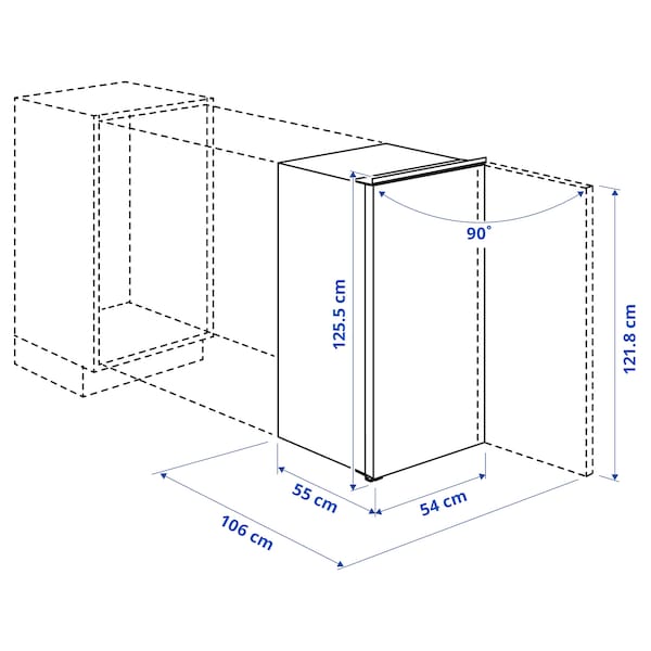 HÅLLNÄS - Refrigerator with freezer compartment, IKEA 500 integrated,174/16 l