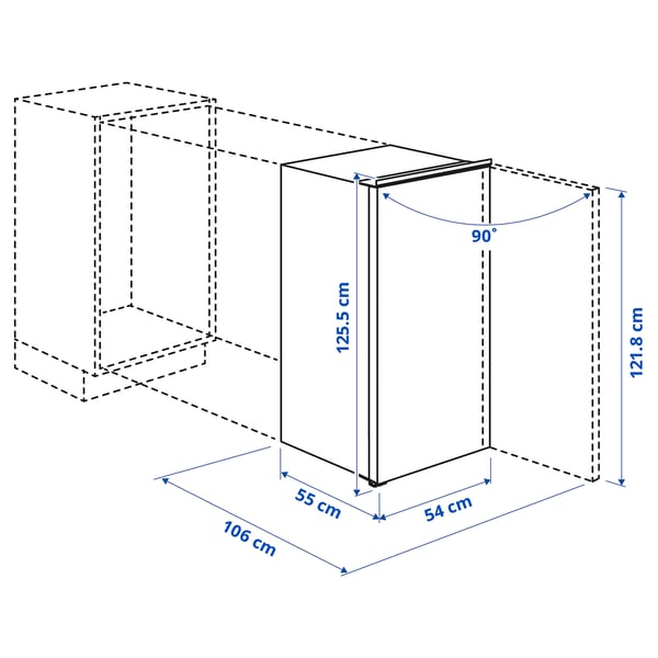 HÅLLNÄS fridge with freezer compartment, IKEA 500 integrated, 174/16 l
