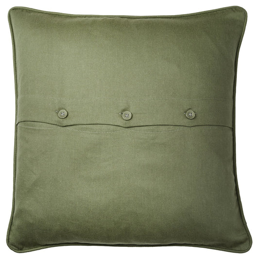 HALLONBUSKE cushion cover, green/floral pattern, 48x48 cm