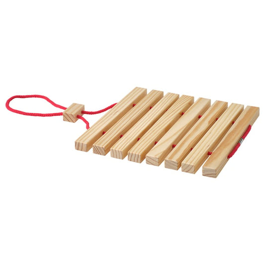 HALVNÄBB - HALVNÄBB Pot stand, extendable bright red/pine, 16-32x20 cm